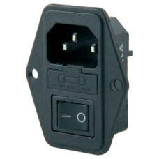 IC-214 Erkek Anahtarlı+Fuseli Kulaklı Power Soket 