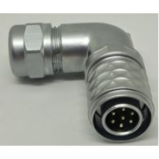 SF1214-P7 IP67 7 Pin Erkek 13 A Weipu Metal 90 Derece Kablo Tipi Konnektör
